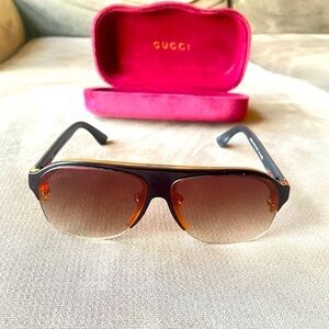 Vintage Gucci Black and Brown Gradient Sunglasses